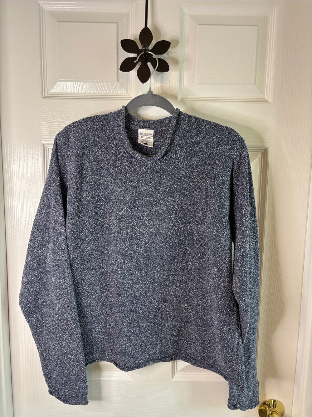 Columbia Navy Heather Crew Pullover Sweater Size Large